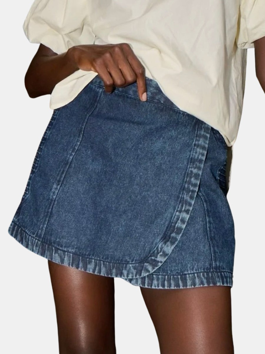 Clothing LOVE THE LABEL Mini | Johanna Denim Mini Skirt Guiness