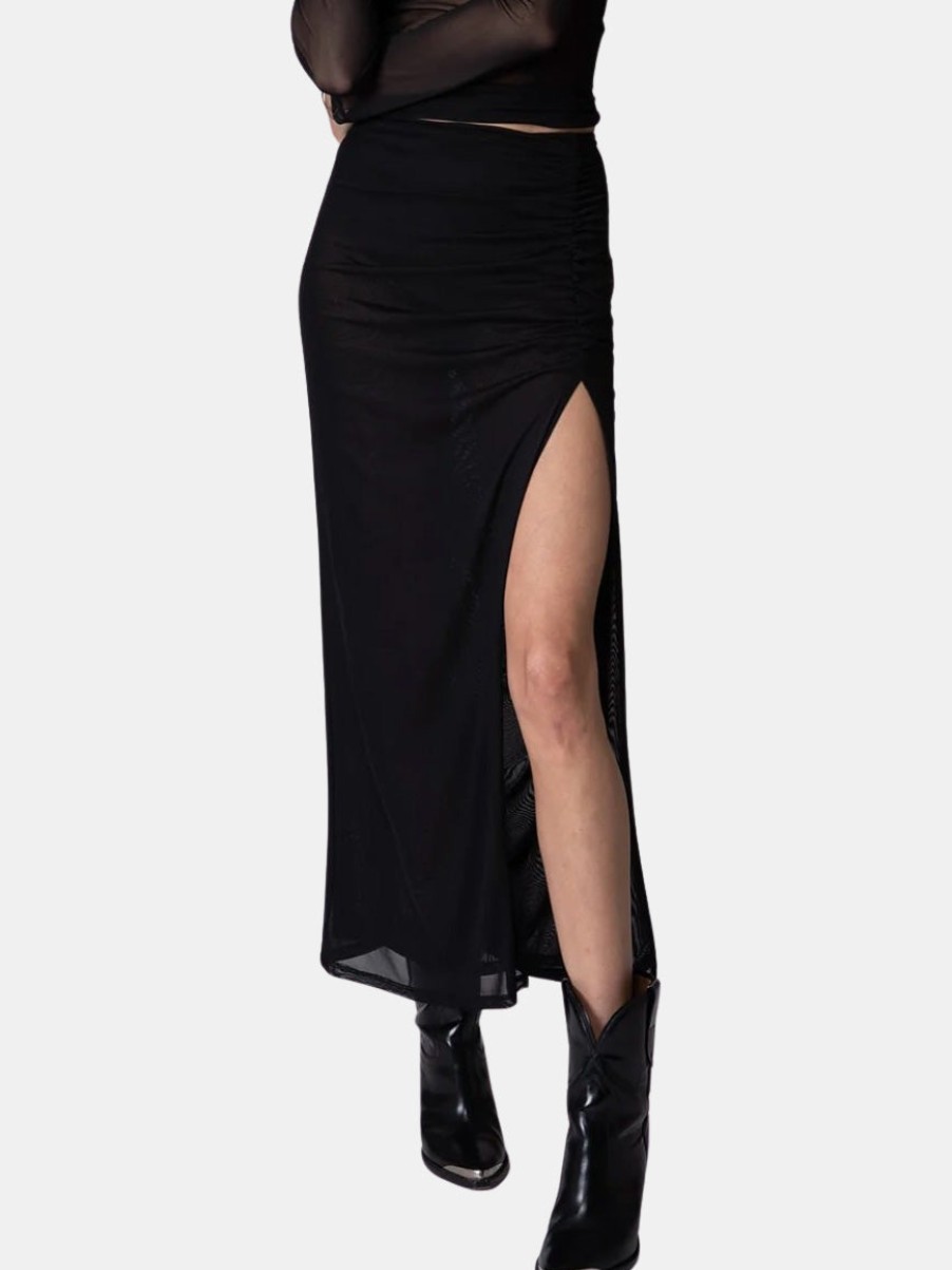 Clothing STILLWATER Midi | Mesh Get Together Maxi Skirt Black