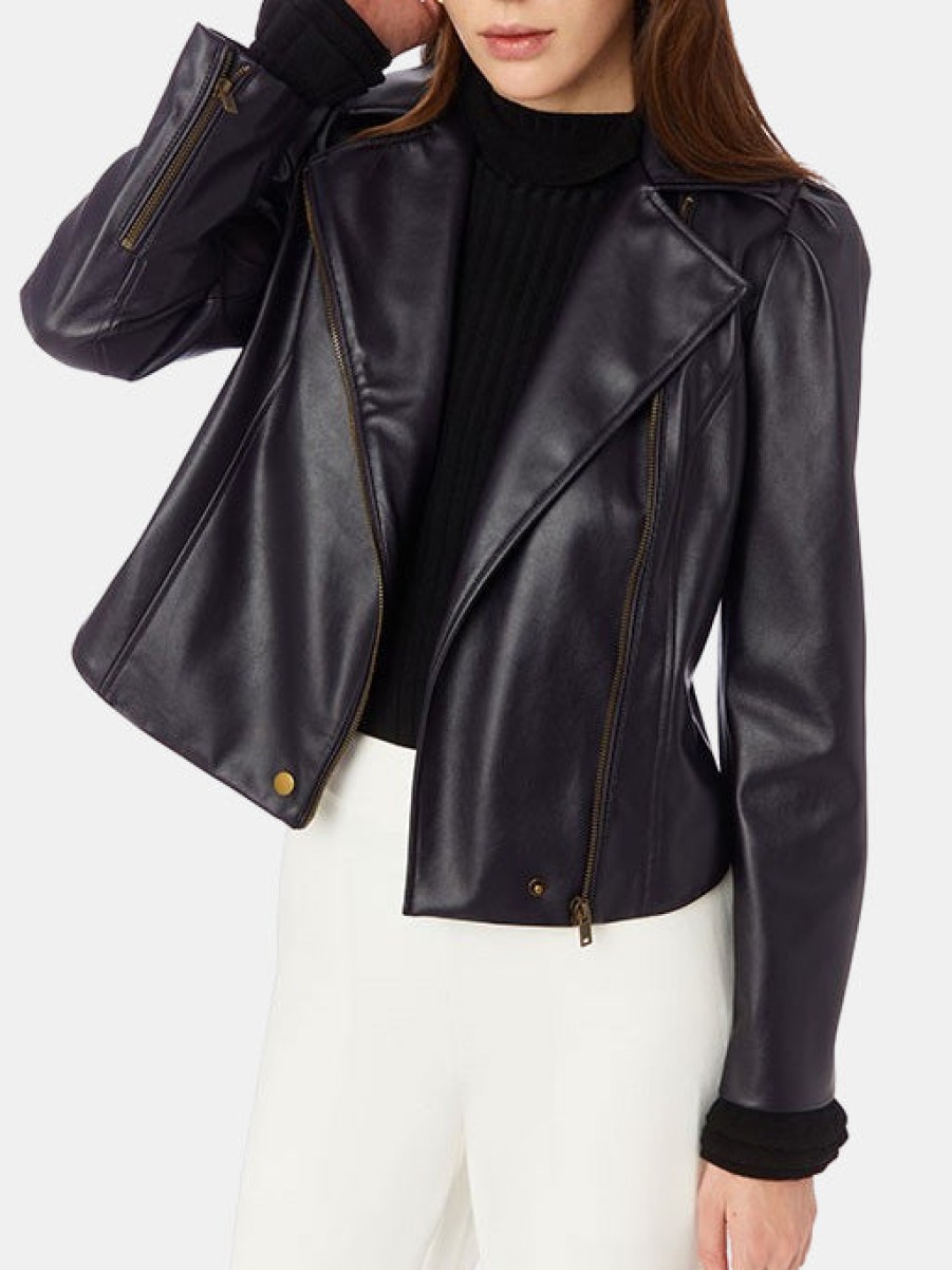 Clothing Marie Oliver Leather Jackets | Maeve Moto Jacket Midnight