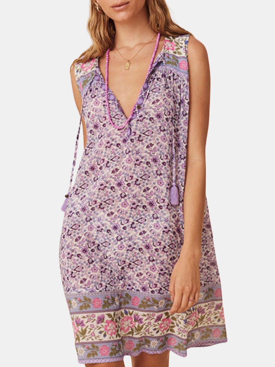 Clothing SPELL Mini | Sienna Sleeveless Tunic Dress Lilac