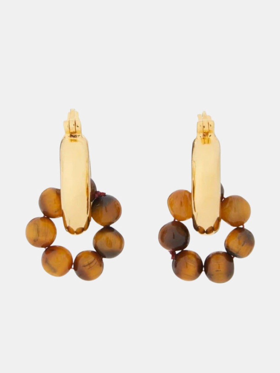 Accessories SHYLA LONDON Earrings | Sura Hoops Tigers Eye