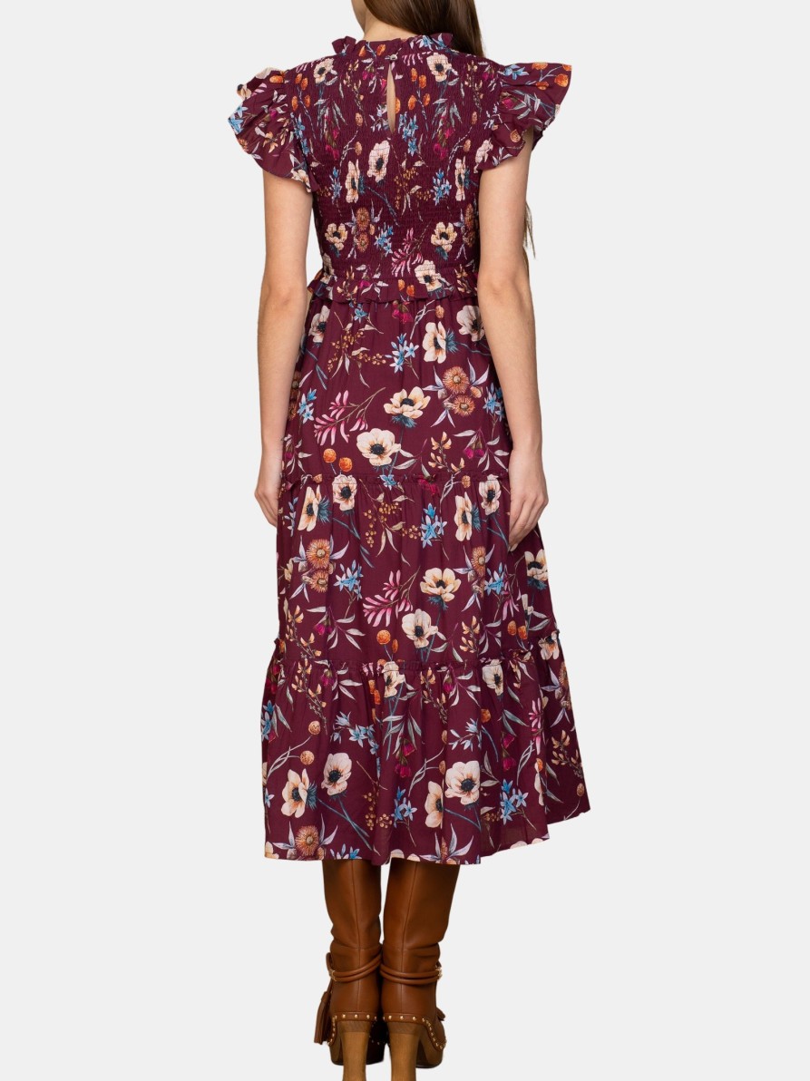 Clothing OLIVIA JAMES Midi | Lila Dress Anemone Raspberry