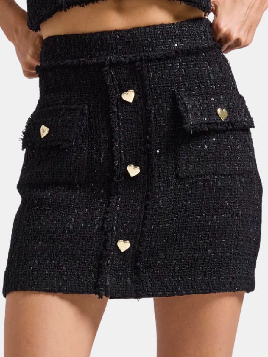 Clothing GENERATION LOVE Mini | Tasha Tweed Skirt Black