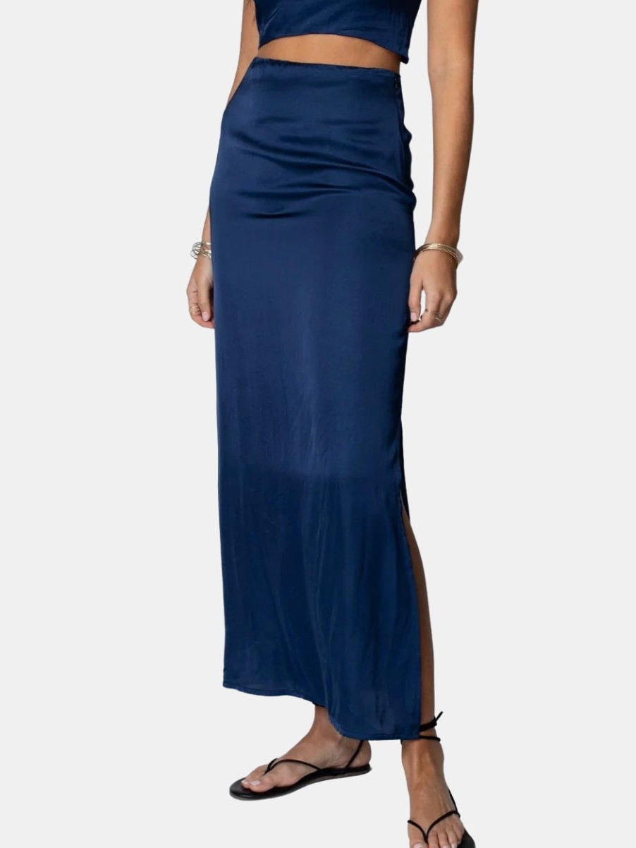 Clothing STILLWATER Maxi | Dani Maxi Skirt Navy Peony