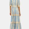 Clothing OLIPHANT Maxi | V-Neck Cuffed Maxi Samoablu