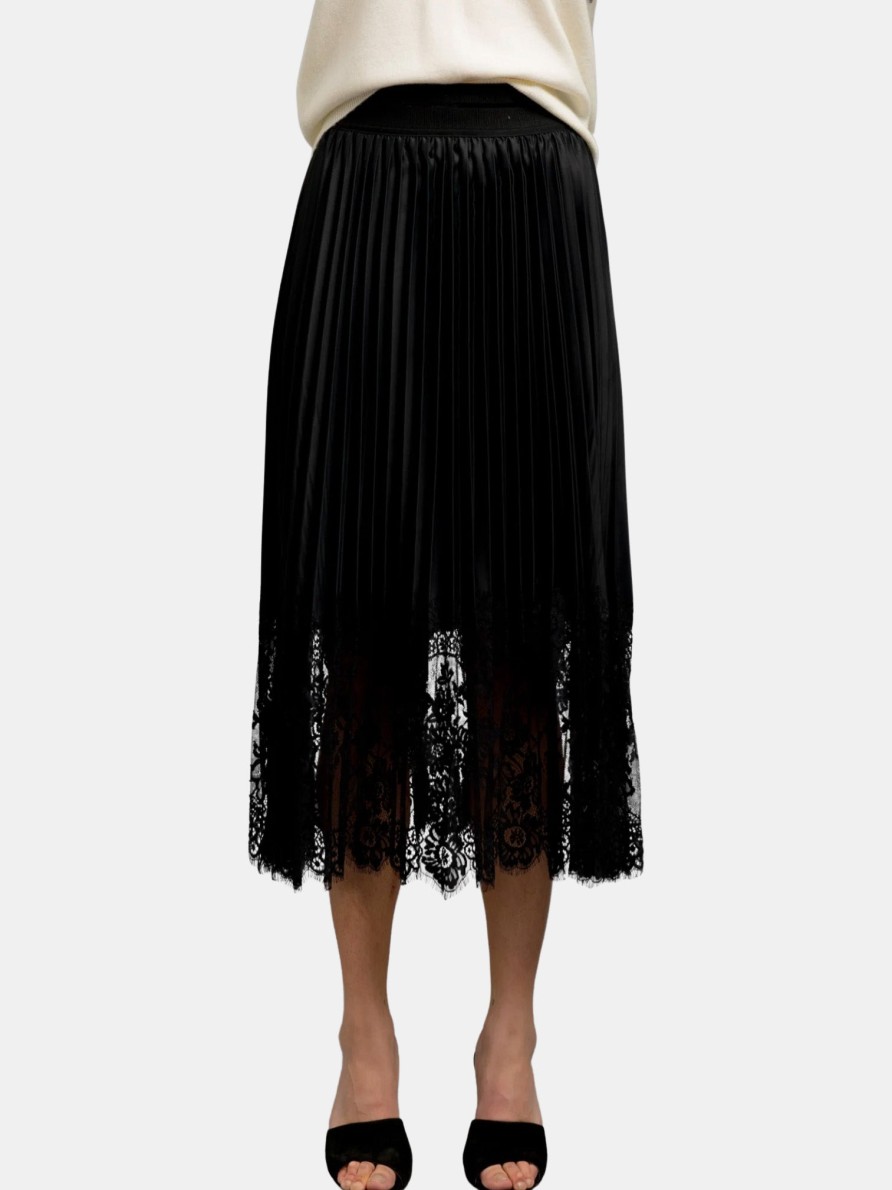 Clothing LE SUPERBE Skirts | Interlace Pleated Skirt Black