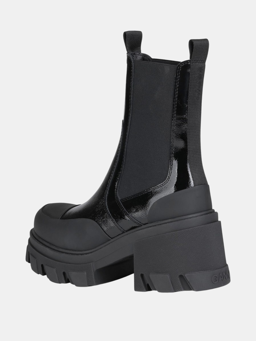 Clothing GANNI | Cleated Heeled Mid Chelsea Boot