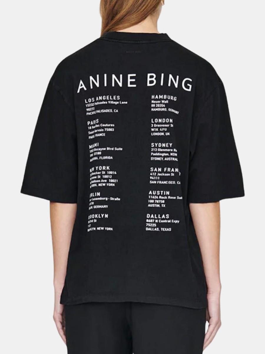 Clothing ANINE BING Tees | Avi Tee Smiley Vintage Black