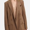 Clothing BARDOT | Pin Stripe Classic Blazer Chestnut