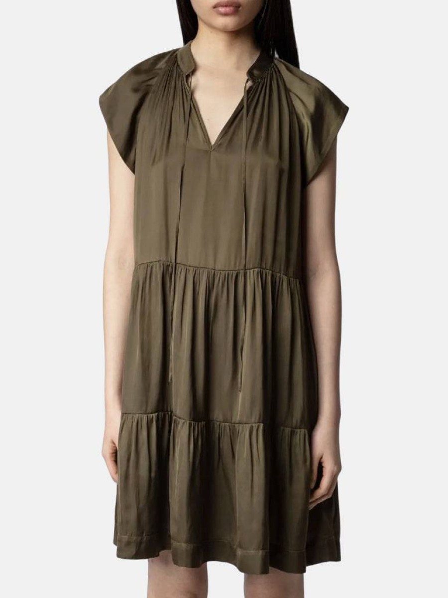 Clothing Zadig & Voltaire Mini | Rito Satin Dress Laurier