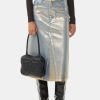 Clothing GANNI Midi | Denim Midi Skirt Gold