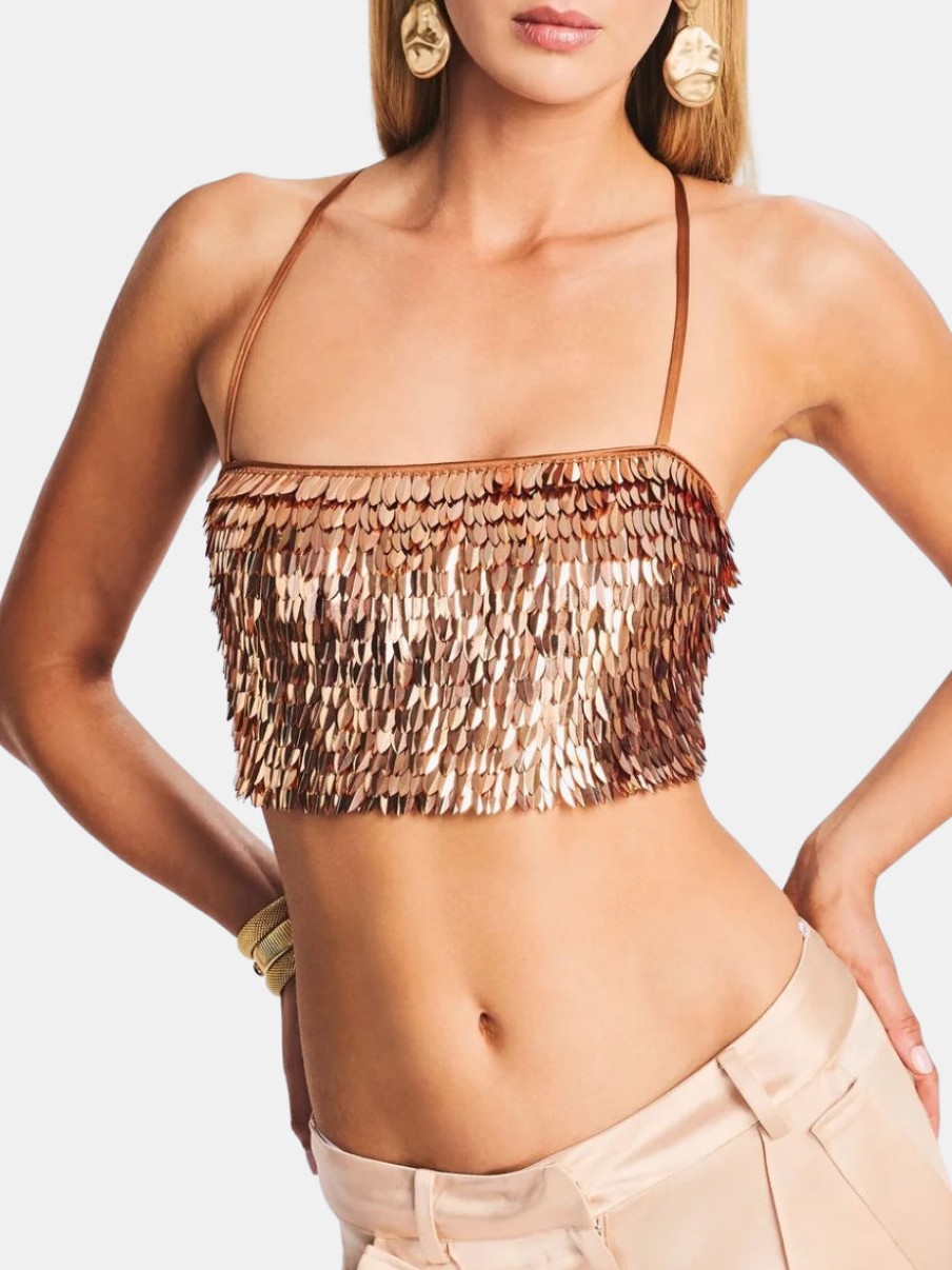 Clothing RETROFETE Tanks | Ryn Top Bronze/Gold