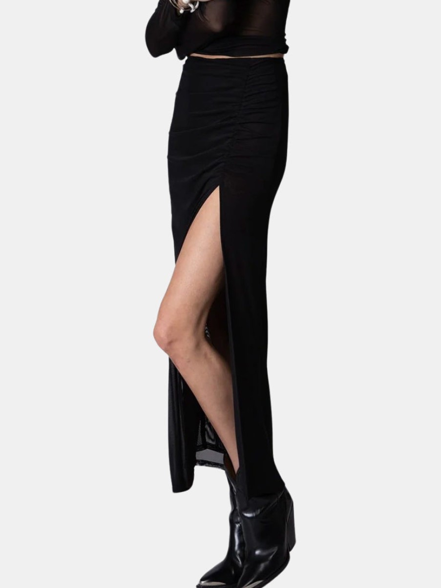 Clothing STILLWATER | Mesh Get Together Maxi Skirt Black