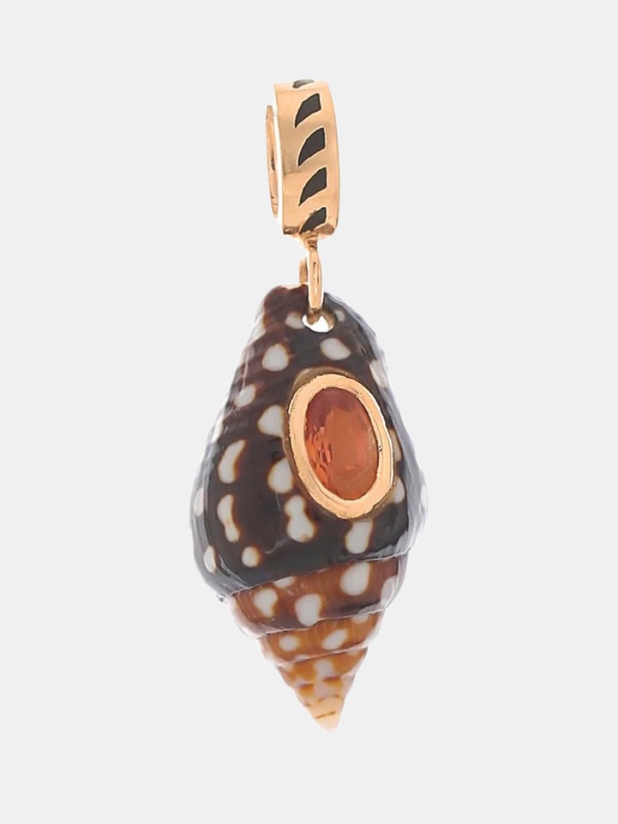 Accessories DEZSO | Natural Shell Orange Sapphire