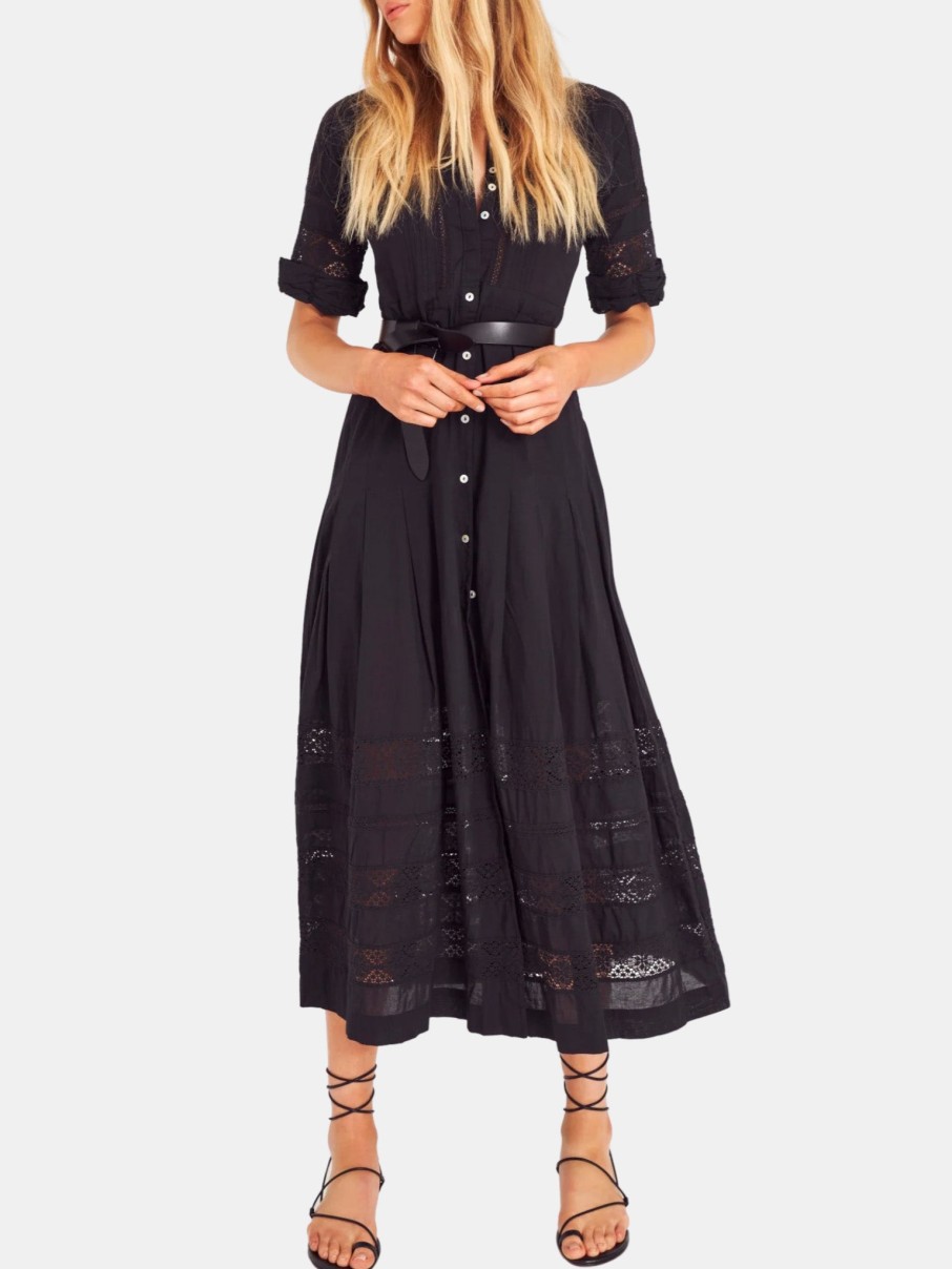 Clothing Love Shack Fancy Midi | Edie Dress Black