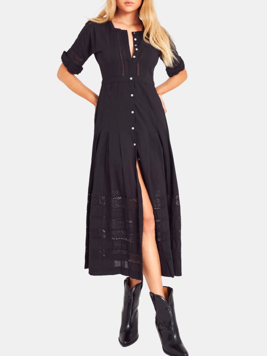 Clothing Love Shack Fancy Midi | Edie Dress Black