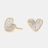 Accessories Adina Reyter Earrings | Tiny Pave Folded Heart Posts Y14