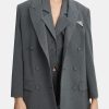 Clothing BARDOT | Pin Stripe Classic Blazer Grey Stripe