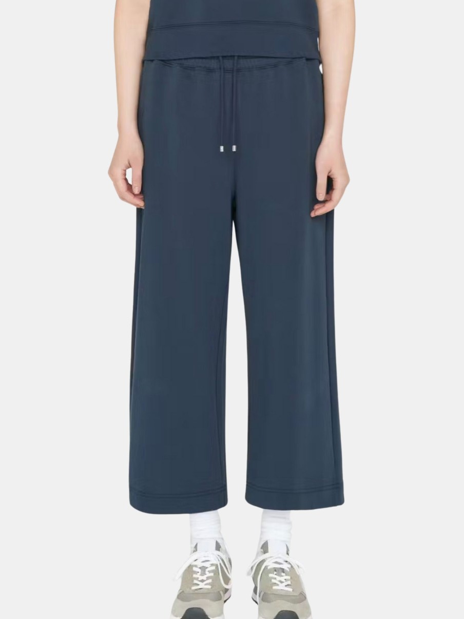 Clothing Frame | Cropped Wide Leg Sweatpant Navy