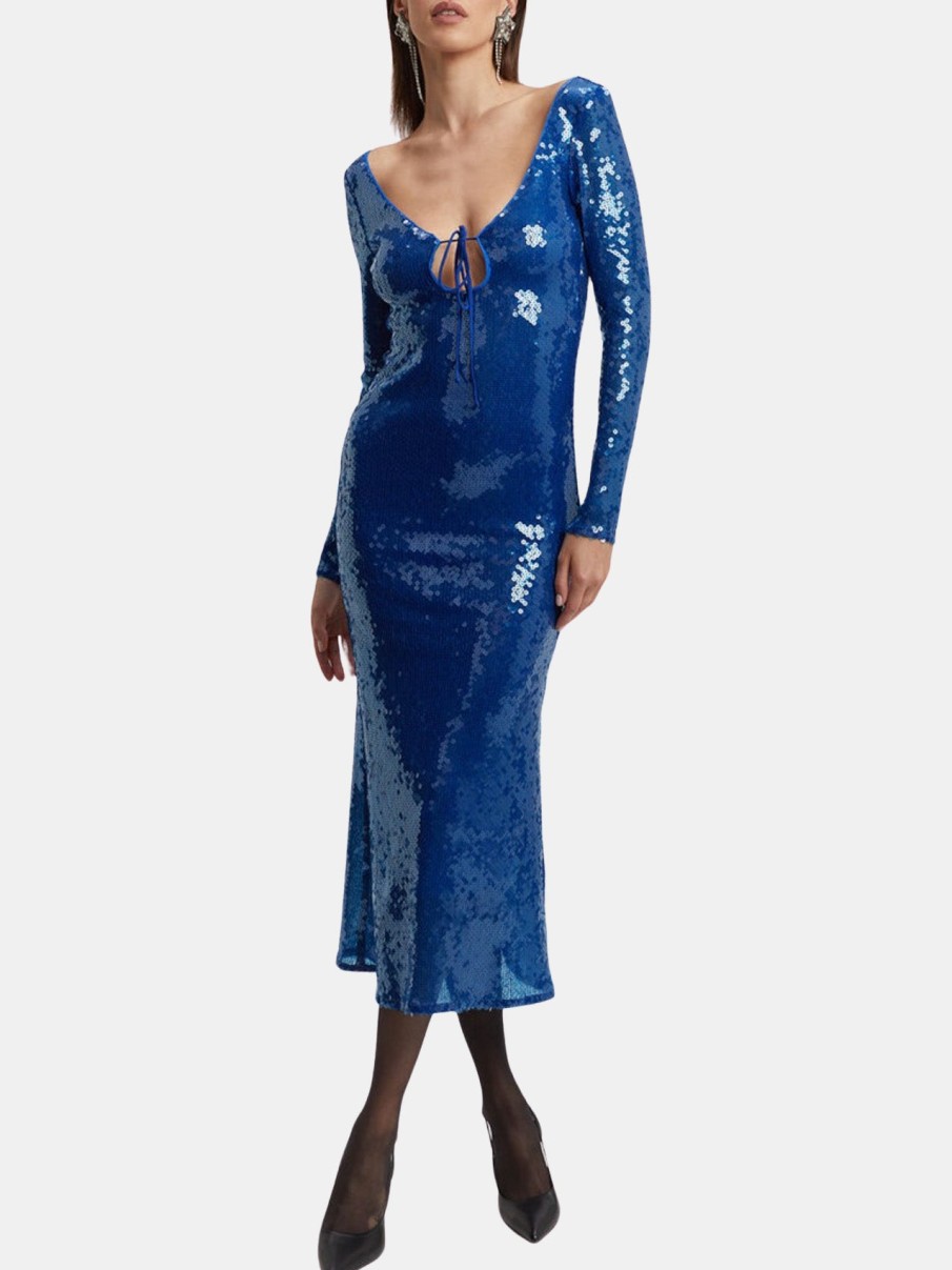 Clothing BARDOT Midi | Verona Sequin Maxi Dress Cobalt