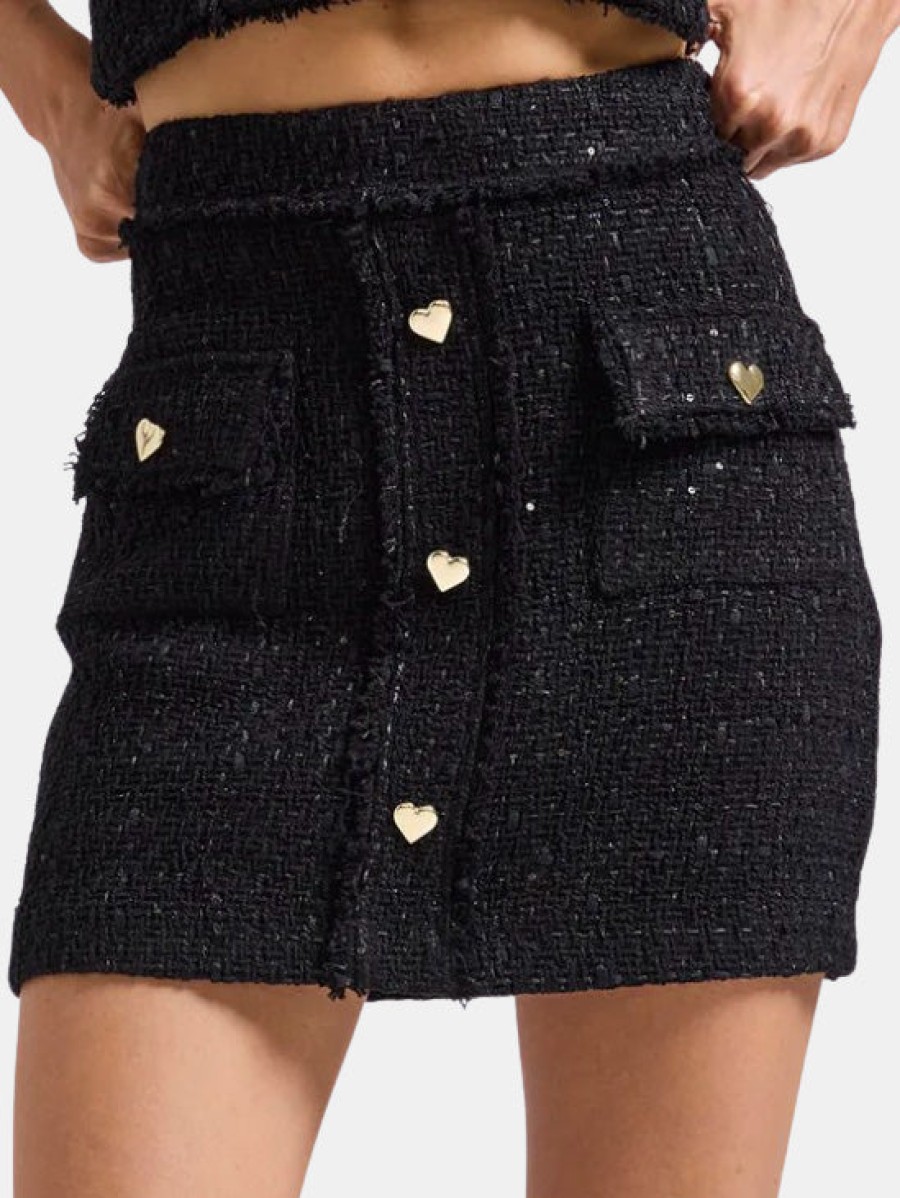 Clothing GENERATION LOVE Skirts | Tasha Tweed Skirt Black