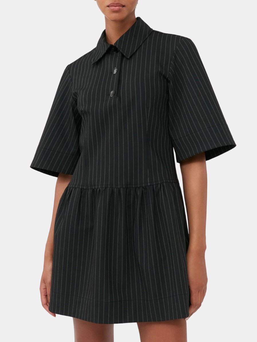 Clothing GANNI Mini | Stretch Stripe Mini Dress Black