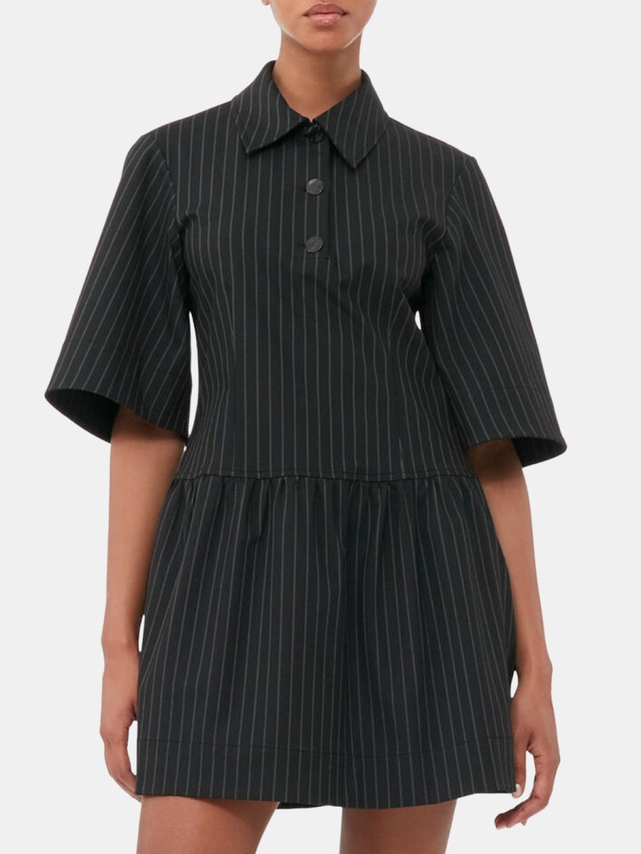 Clothing GANNI Mini | Stretch Stripe Mini Dress Black