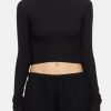 Accessories ETERNE | Long Sleeve Cropped Rib T-Shirt