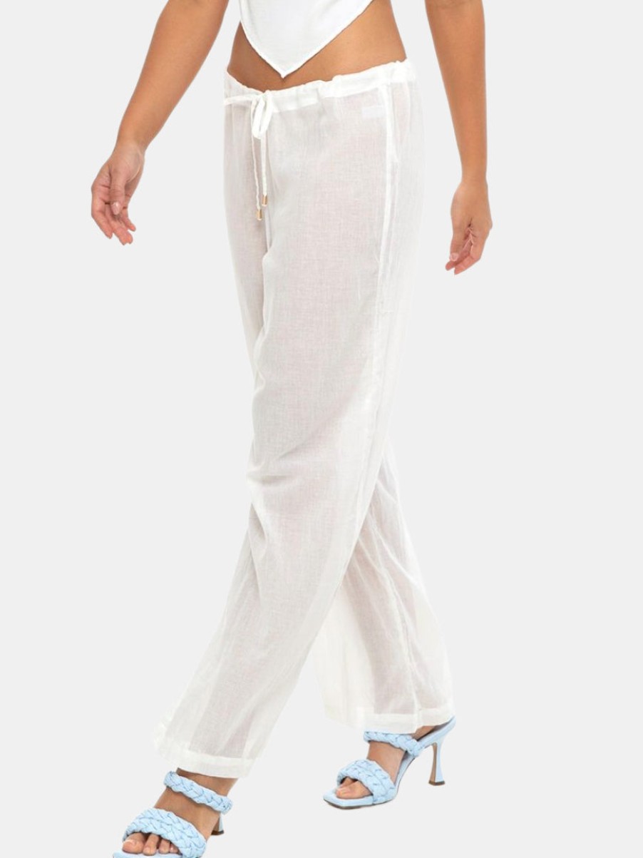 Clothing INDAH Pants | Costa Solid Wide Pant Ivory