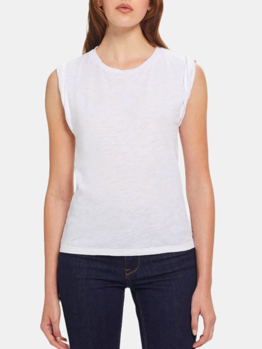 Clothing GOLDIE Tees | Rolled Sleeve Tank White