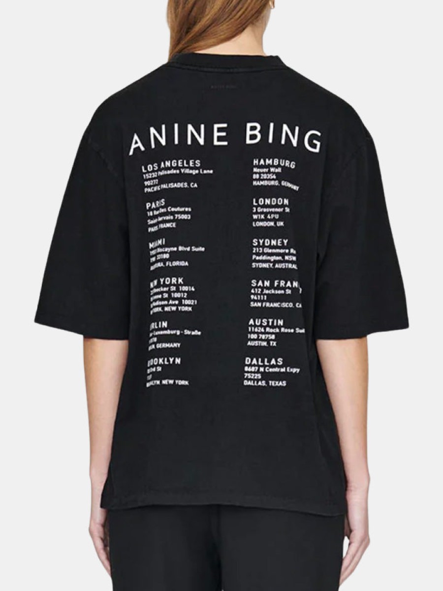 Clothing ANINE BING | Avi Tee Smiley Vintage Black