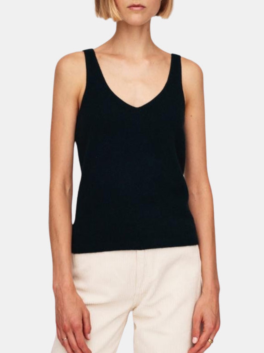 Clothing White + Warren Tanks | Cashmere V-Neck Tank Spruce Heather