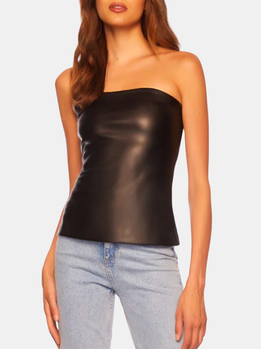 Clothing SUSANA MONACO Tanks | Faux Leather Tube Top