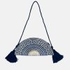 Accessories Mare Dolce | Woma Halfmoon Iraca Palm Clutch Denim Blue