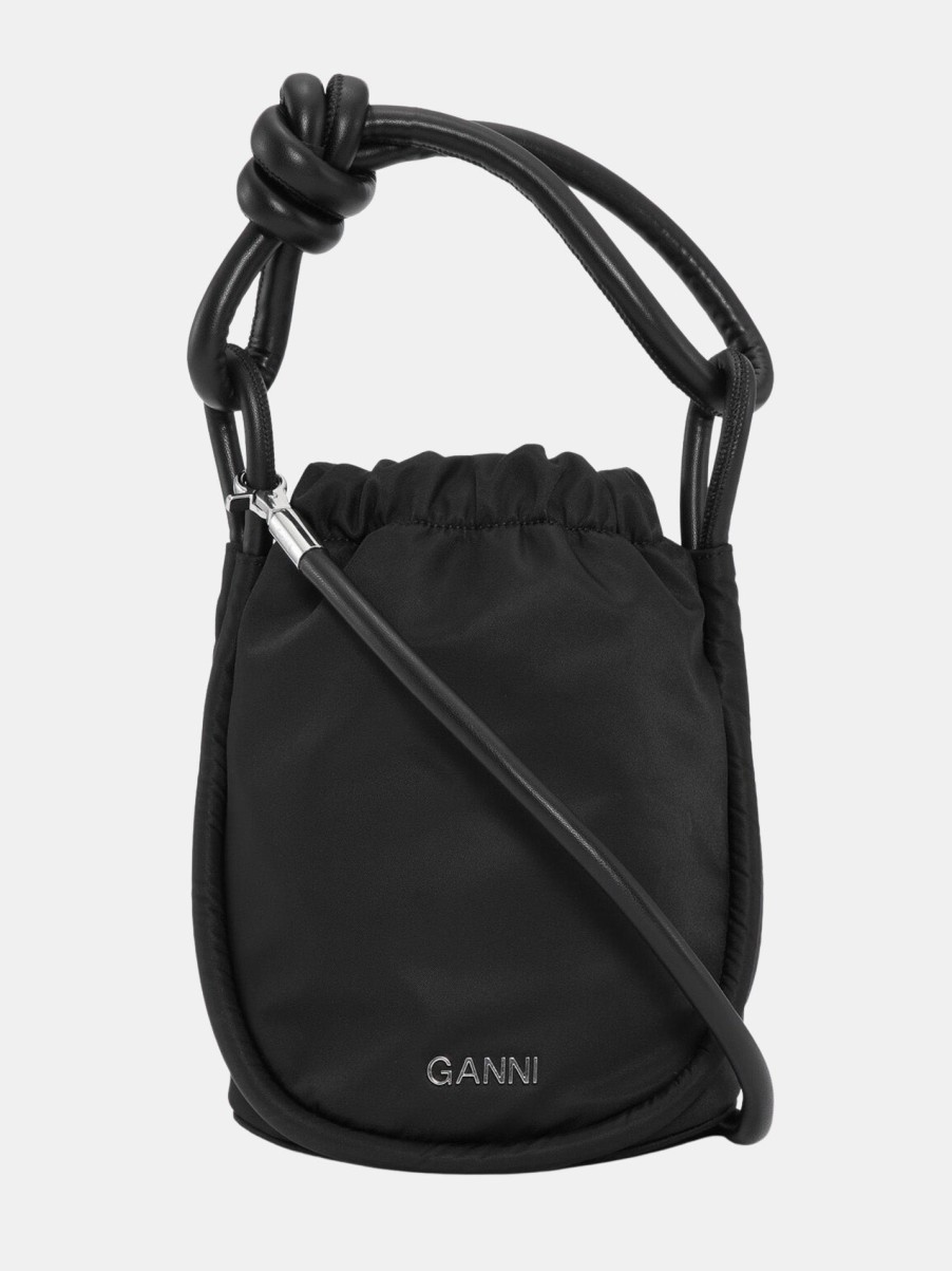 Accessories GANNI | Knot Small Bucket Bag Black