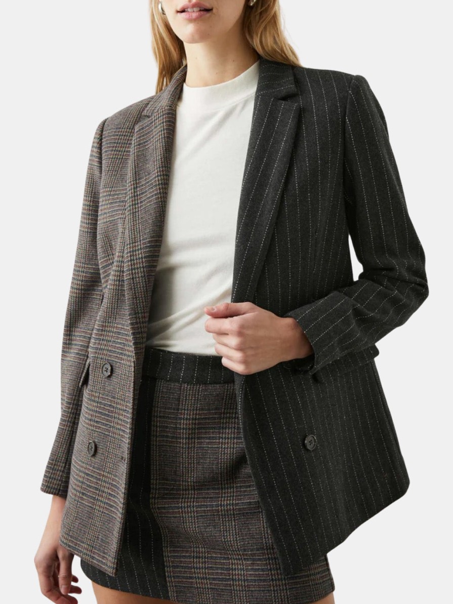 Clothing RAILS Blazers | Cody Blazer Pinstripe Plaid Mix