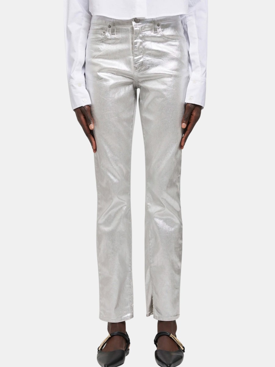 Clothing SIMKHAI Denim | Rae High-Rise Skinny Silver Foil