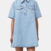 Clothing GANNI Mini | Cutline Denim Mini Dress Midbluev