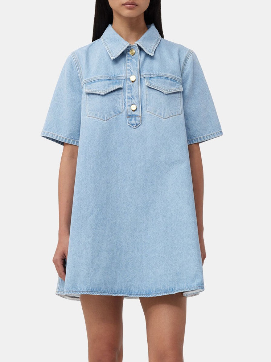 Clothing GANNI Mini | Cutline Denim Mini Dress Midbluev