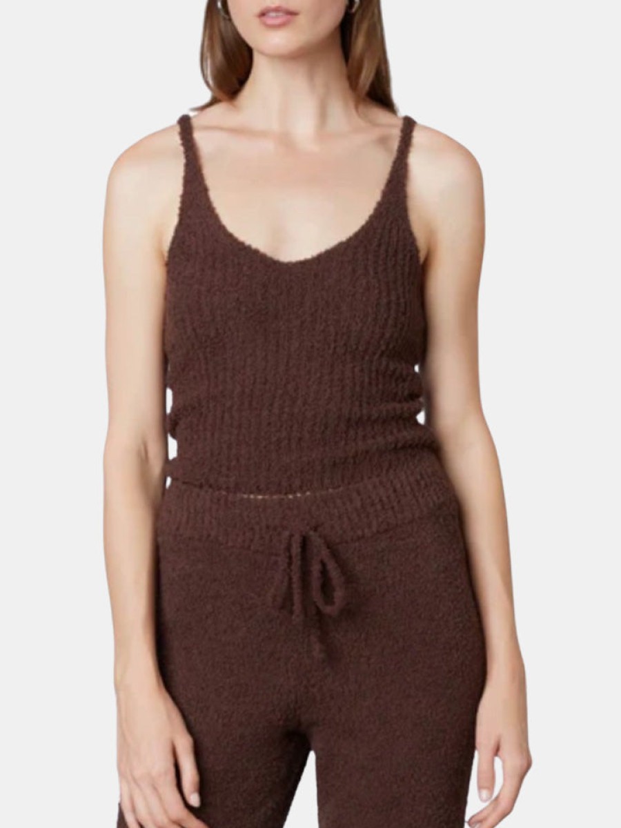 Clothing NIA Tanks | Plush Sweater Tank Chocolate