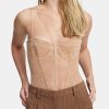 Clothing BARDOT Tanks | Fleur Lace Bodysuit Biscuit