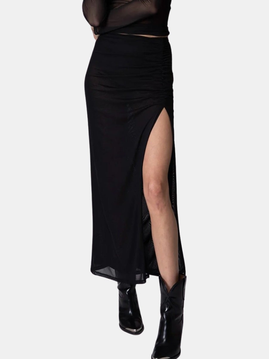 Clothing STILLWATER Skirts | Mesh Get Together Maxi Skirt Black