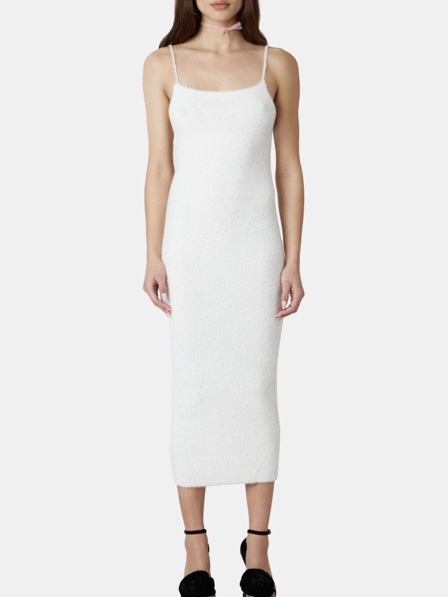 Clothing NIA Midi | Open Back Knit Dress White