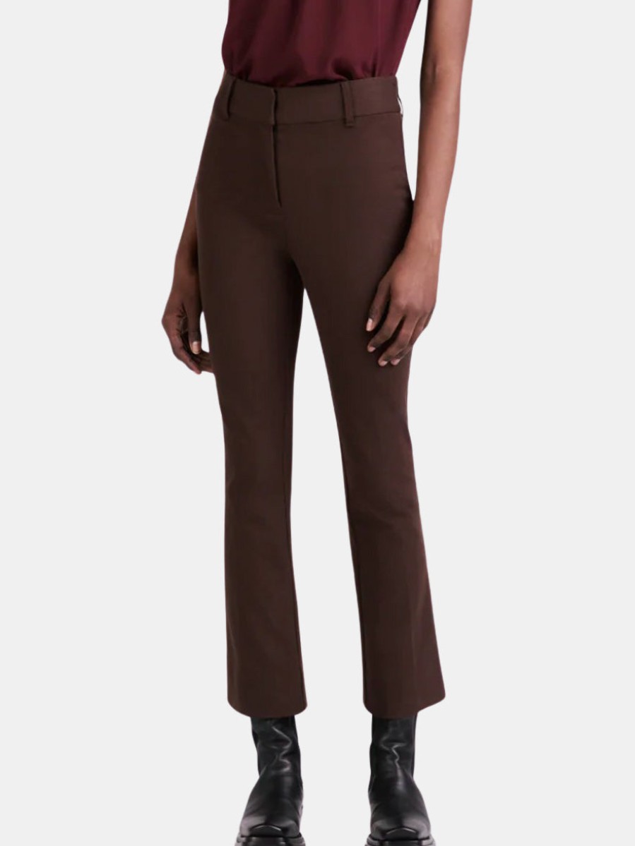 Clothing DEREK LAM Pants | Crosby Cropped Flare Trouser Chocolate